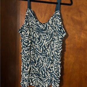 Torrid Blue and White Zebra Print Camisole